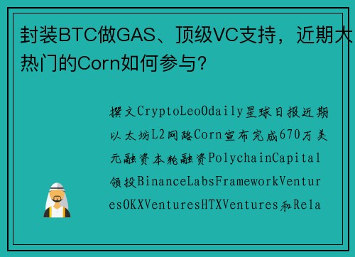 封装BTC做GAS、顶级VC支持，近期大热门的Corn如何参与？